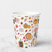 Cozy Fall Icons & Harvest Whimsy Pappbecher (Rückseite)