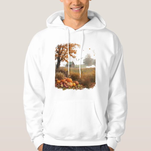 Cozy Fall Landscape with Farmhouse Hoodie (Vorderseite)