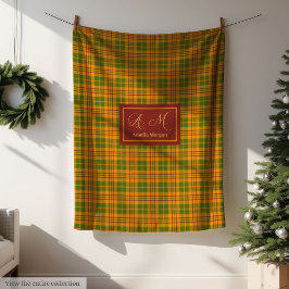 Cozy Fall Plaid Blanket Personalized Farmhouse Fleecedecke