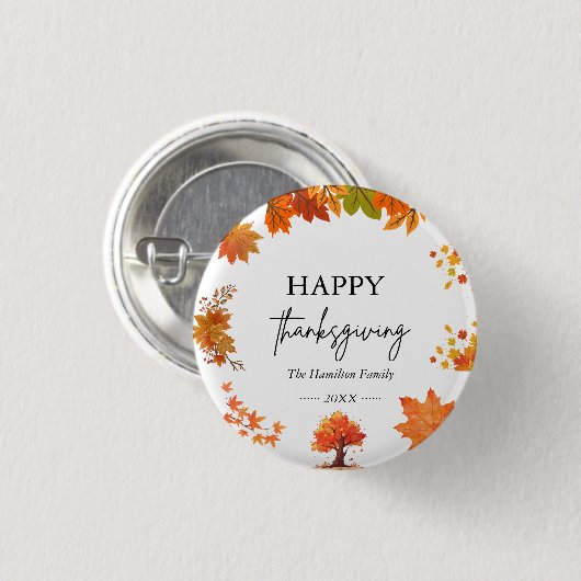 Cozy Fall Thanksgiving Dinner Party Button (Vorne & Hinten)