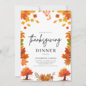 Cozy Fall Thanksgiving Dinner Party Einladung (Vorderseite)