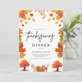 Cozy Fall Thanksgiving Dinner Party Einladung (Stehend Vorderseite)
