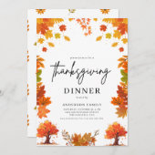 Cozy Fall Thanksgiving Dinner Party Einladung (Vorne/Hinten)