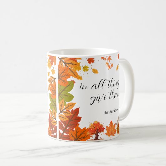 Cozy Fall Thanksgiving Dinner Party Kaffeetasse (VorderseiteRechts)