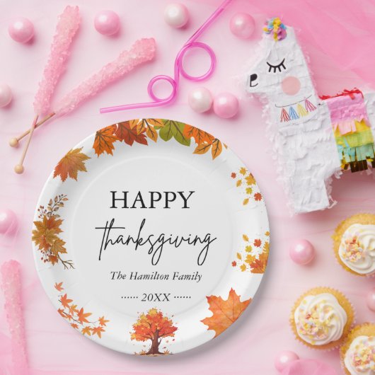 Cozy Fall Thanksgiving Dinner Party Pappteller (Party)