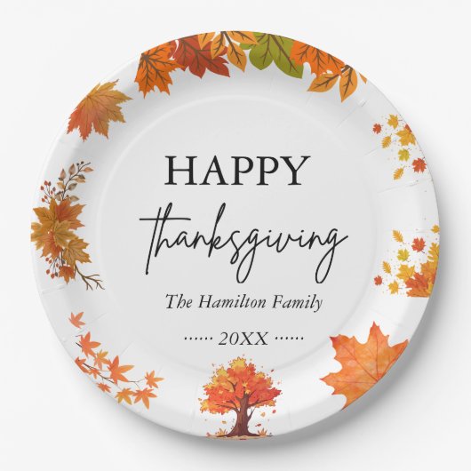 Cozy Fall Thanksgiving Dinner Party Pappteller (Vorderseite)