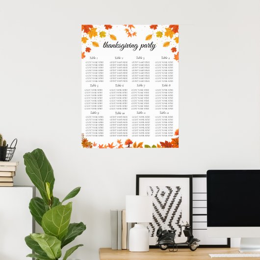 Cozy Fall Thanksgiving Dinner Party Poster (Heimbüro)