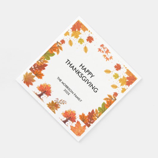 Cozy Fall Thanksgiving Dinner Party Serviette (Ecke)
