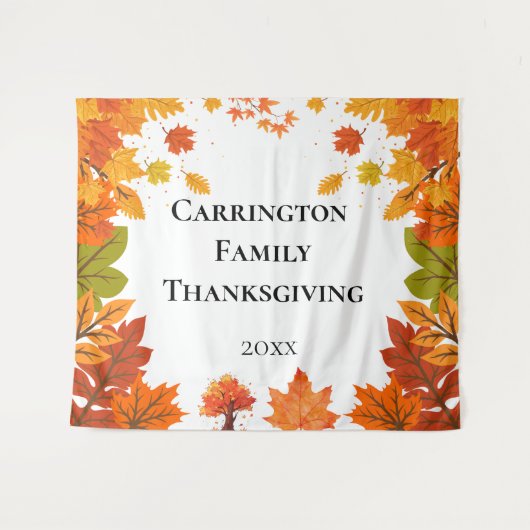 Cozy Fall Thanksgiving Dinner Party Wandteppich (Vorderseite (Horizontal))