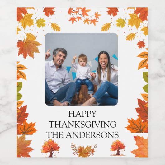 Cozy Fall Thanksgiving Dinner Party Weinetikett (Einzelnes Label)