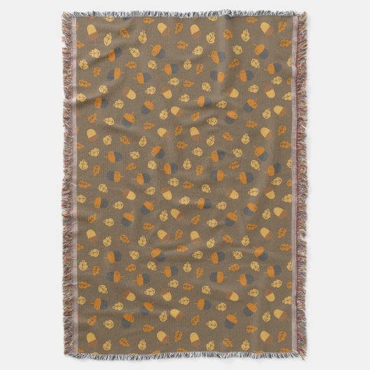 Cozy Fall Vibe" Acorn & Oak Leaf Decke (Vorderseite Vertikal)