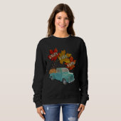 Cozy Fall Vibes Quote Graphic Autumn Leaves Pickup Sweatshirt (Vorne ganz)