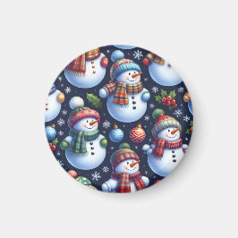 Cozy Festive Snowman Magnet