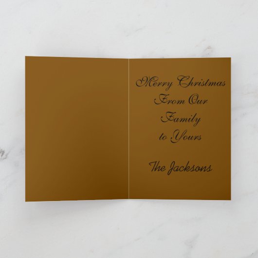 Cozy Fire with Bears Custom Christmas Karte (Innenseite)