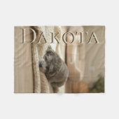 Cozy Fleece Blanket w/ Custom Pet Portrait (Vorderseite (Horizontal))