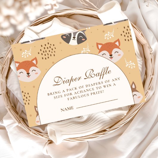 Cozy Forest Animals Diapper Raffle Begleitkarte