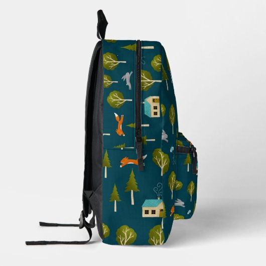 Cozy Forest Cabin and Animals Bedruckter Rucksack (Links)