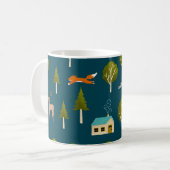 Cozy Forest Cabin and Animals Notebook Kaffeetasse (Vorderseite Links)