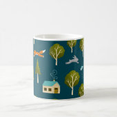 Cozy Forest Cabin and Animals Notebook Kaffeetasse (Mittel)