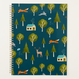 Cozy Forest Cabin and Animals Planer