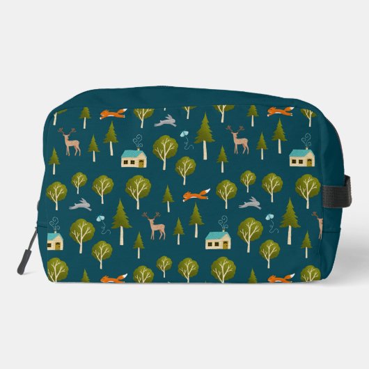 Cozy Forest Cabin and Animals Waschbeutel (Rückseite)