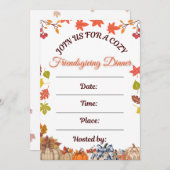 Cozy Friendsgiving Dinner Art Einladung (Vorne/Hinten)