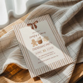 Cozy Friendsmas Striped Christmas Party Invitation Einladung