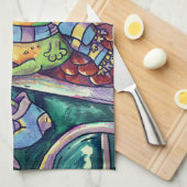 Cozy Frog Christmas & New Year Card Geschirrtuch (Viertel Falte)