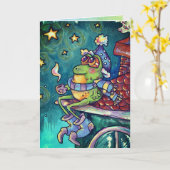 Cozy Frog Christmas & New Year Card Karte (Gelbe Blume)