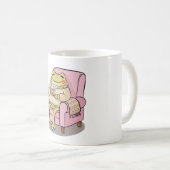 Cozy Frog Drinking Tea On Sofa Illustration Kaffeetasse (VorderseiteRechts)