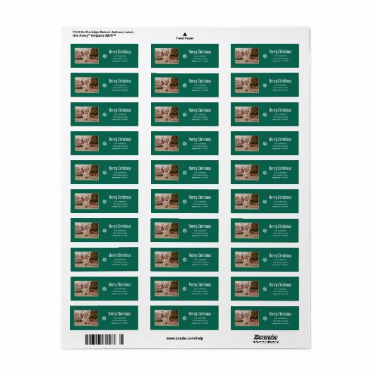 Cozy Funny Dog Photo Christmas Return Address (Vorne)