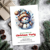 Cozy funny snowman holiday invite festive digital einladung