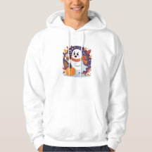 Cozy Ghost with Pumpkin Latte – Fall Halloween