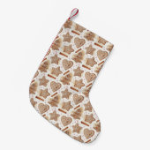 Cozy Gingerbread Cookie Seamless Pattern Kleiner Weihnachtsstrumpf (Vorderansicht (hängend))