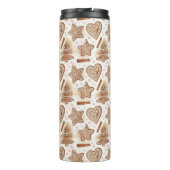 Cozy Gingerbread Cookie Seamless Pattern Thermosbecher (Rückseite)