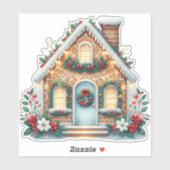 Cozy Gingerbread House Holiday Illustration Aufkleber (Blatt)