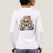Cozy Gingerbread House Holiday Illustration Back Tri-Blend Shirt (Rückseite)