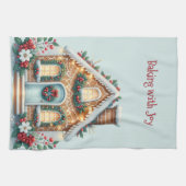 Cozy Gingerbread House Holiday Illustration Geschirrtuch (Horizontal)