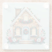 Cozy Gingerbread House Holiday Illustration Glasuntersetzer (Rückseite)