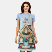 Cozy Gingerbread House Holiday Illustration Schürze (Getragen)