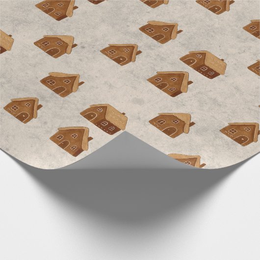 Cozy Gingerbread Houses Pattern Wrapping Paper Geschenkpapier (Ecke)