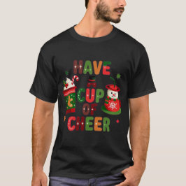 Cozy Gingerbread Man & Snowman Cup Holiday Cheer M T-Shirt