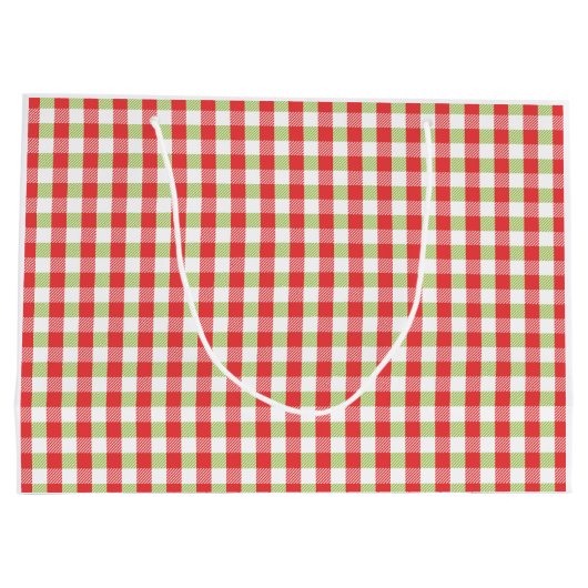 Cozy Gingham Christmas Large Gift Bag Große Geschenktüte (Rückseite)