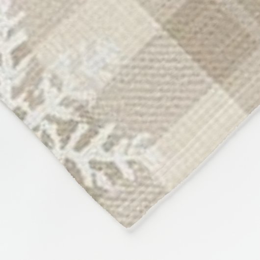 Cozy Gingham Snowflake Blanket – Beige & Taupe Fleecedecke (Ecke)