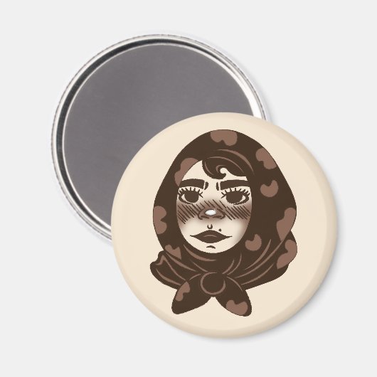 Cozy Girl Magnet (Vorderseite/Rückseite)