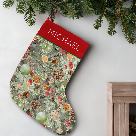 Cozy Greenery Baubles Christmas Gift for Him Kleiner Weihnachtsstrumpf