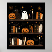 Cozy Halloween Bookshelf Ghost Pumpkin Bookish Boo Poster (Vorne)
