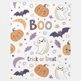 Cozy Halloween Ghosts Large Fleece Blanket