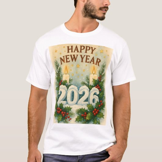 cozy happy new year 2026 family tshirt (Vorderseite)