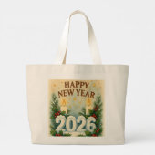 cozy happy new year 2026 tote bag jumbo stoffbeutel (Rückseite)